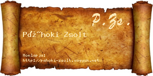 Páhoki Zsolt névjegykártya